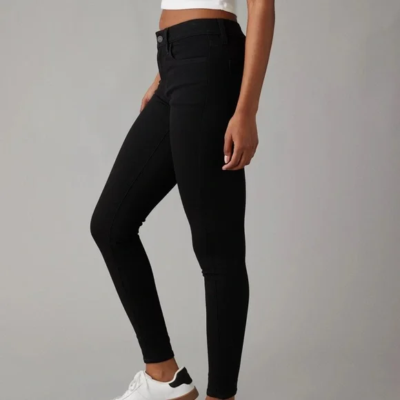 American Eagle Outfitters Black AE Next Level Low-Rise Jegging 10 LONG - Picture 3 of 6